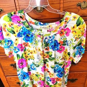 Floral Linen blouse